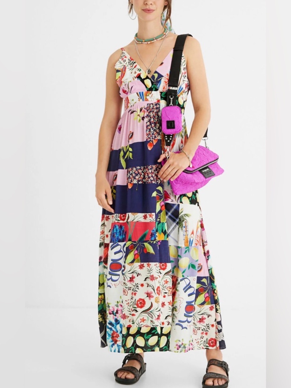Desigual Strappy Wrap Maxi Dress Size Small Nwt